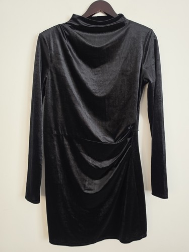 Black velvet ruched - black, cowl